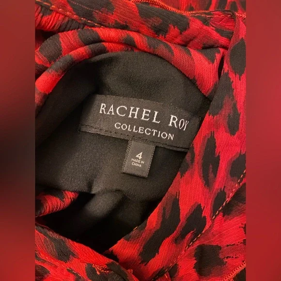 Rachel Roy Collection Red and Black Animal Print Dress - Picture 4 of 6